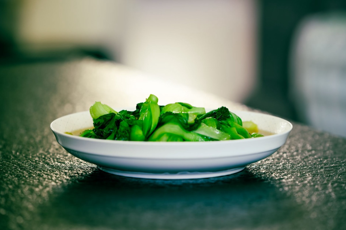 Spinach cooked with iron rich ingredients