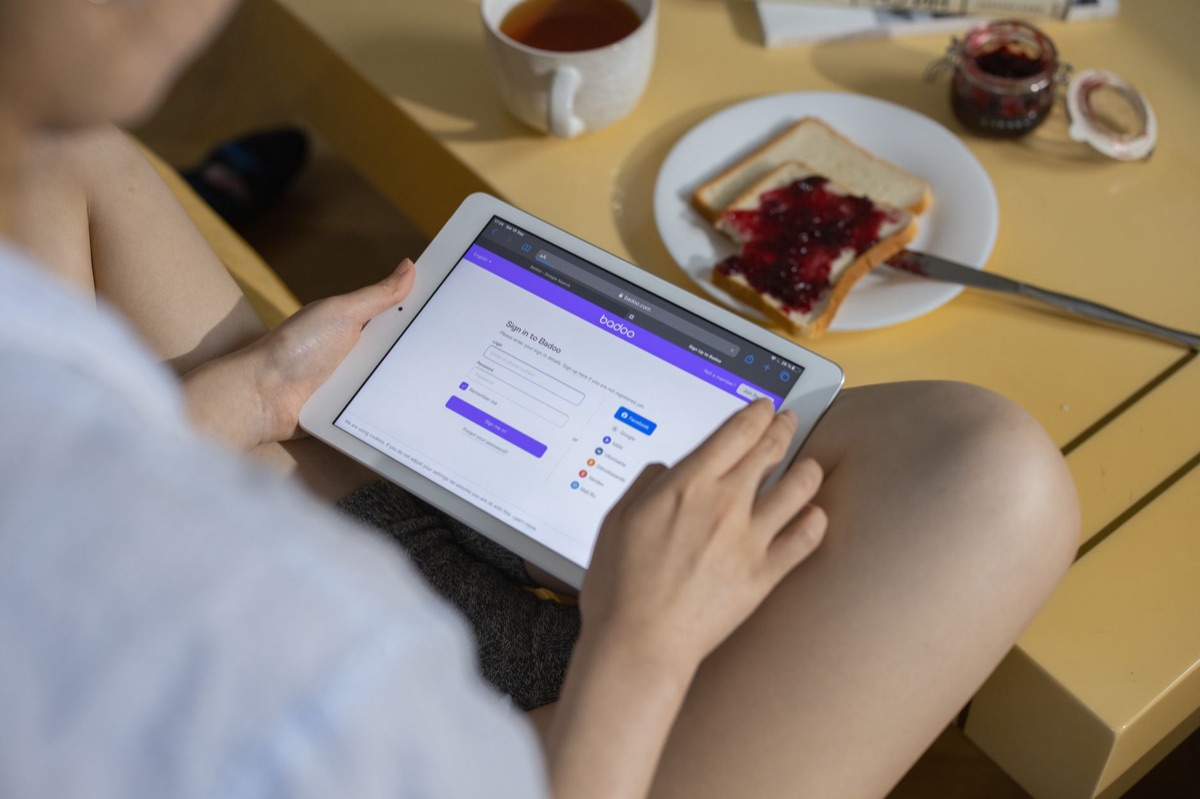 tablet with food info