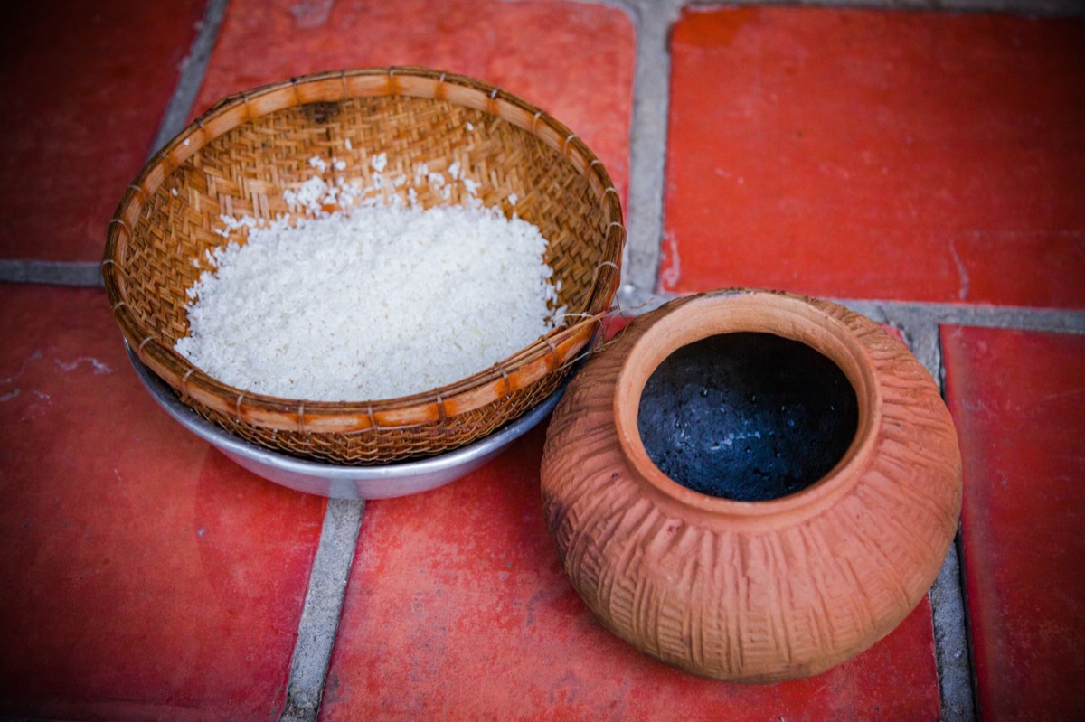 traditional rice grains in a ceramic bowl